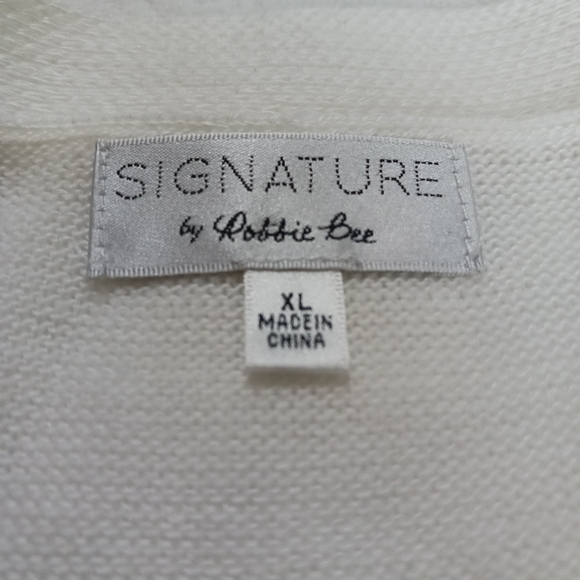 Signature by Robbie Bee Cream Cardigan - Picture 5 of 8